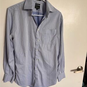 Neiman Marcus Trim Fit Light Blue Cotton Lycra Men's Casual Button-Up Shirt 14.5